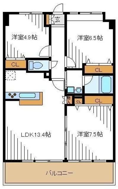 シャンティ等々力の物件間取画像