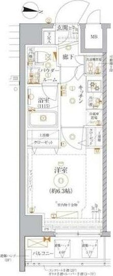 レアライズ武蔵小杉の物件間取画像