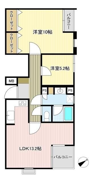 コリーヌ北寺尾の物件間取画像