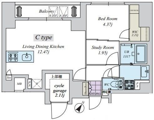 CREAL日本橋浜町の物件間取画像