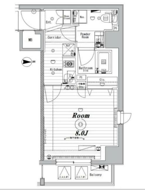 メイクスデザイン住吉IIIの物件間取画像