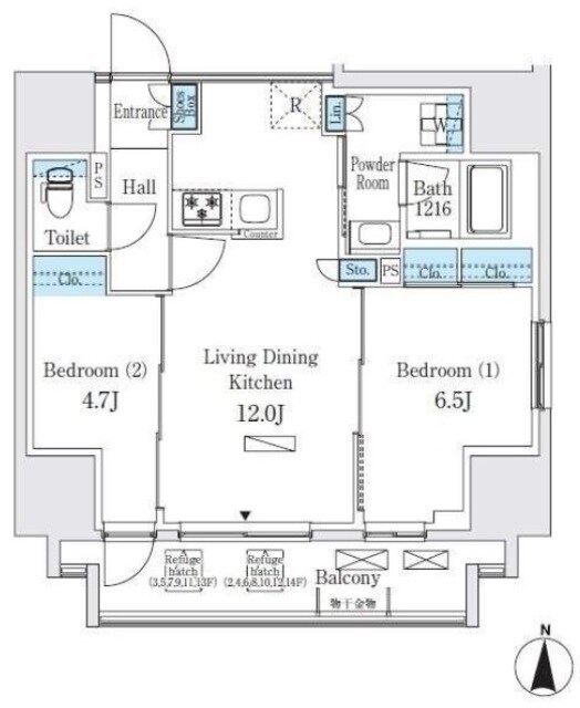 エスタート入谷IIの物件間取画像