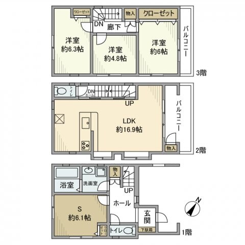 中丸子戸建の物件間取画像