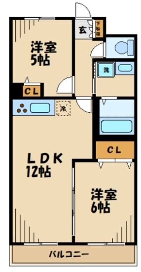 ベルヴィ新城の物件間取画像