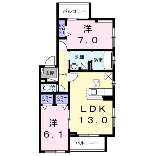 ベルフルール綱島の物件間取画像