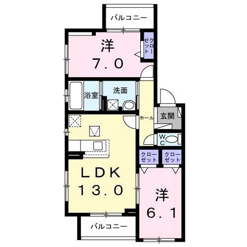 ベルフルール綱島の物件間取画像