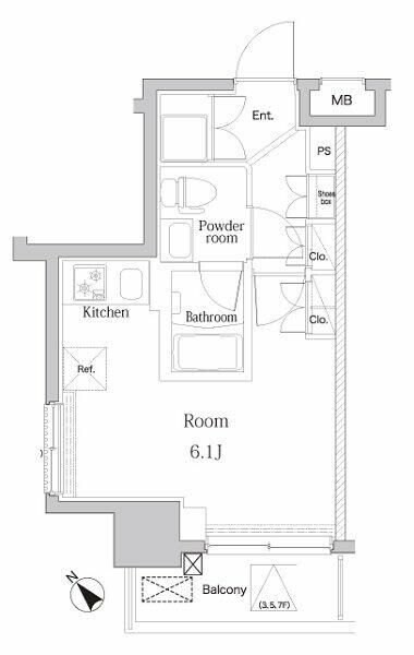 プレミアムキューブ横浜反町の物件間取画像