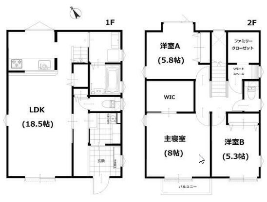 西荻ヴィレッジ１の物件間取画像