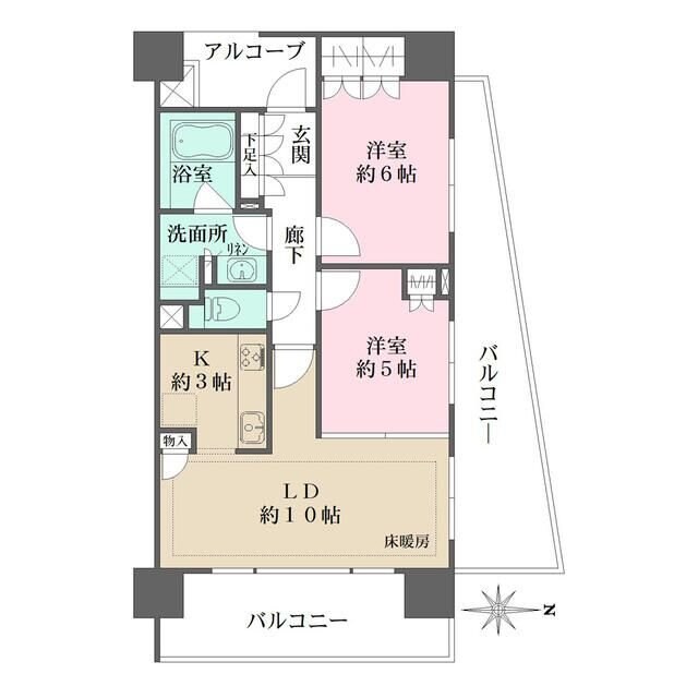 藤和シティホームズ中野南台の物件間取画像