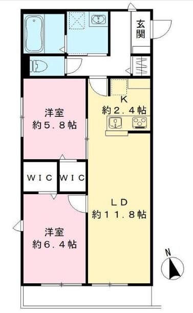 パインフラット久我山IIの物件間取画像