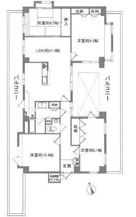 ビバーチェ武蔵野の物件間取画像