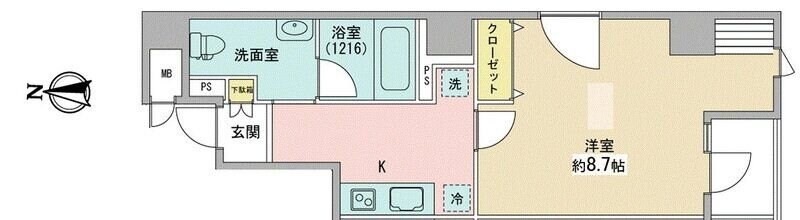 ＫーＦｌａｔの物件間取画像