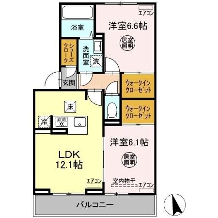 アルメリア　Ａ棟の物件間取画像