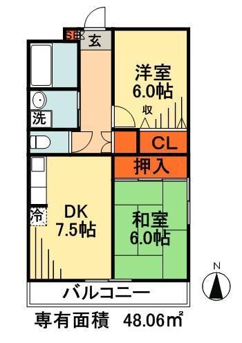 南八幡ガーデンビレッジの物件間取画像