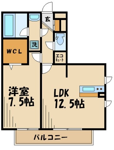 コモレビ大蔵　E棟の物件間取画像