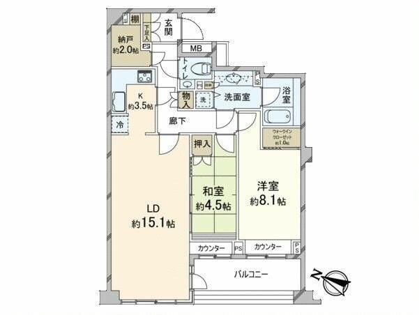 パークシティ成城Ｆコートの物件間取画像