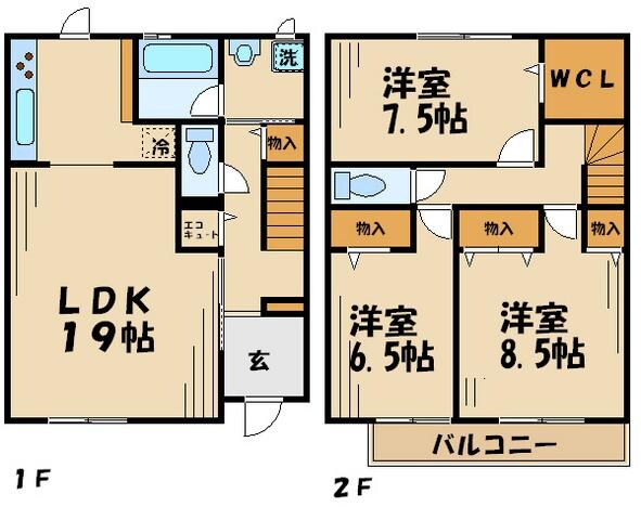 コモレビ大蔵　Sの物件間取画像