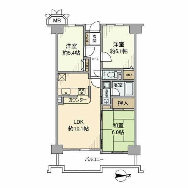 エクレール岩槻弐番館の物件間取画像