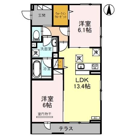 ピース　ラ　ヴィータ　E（イースト）の物件間取画像