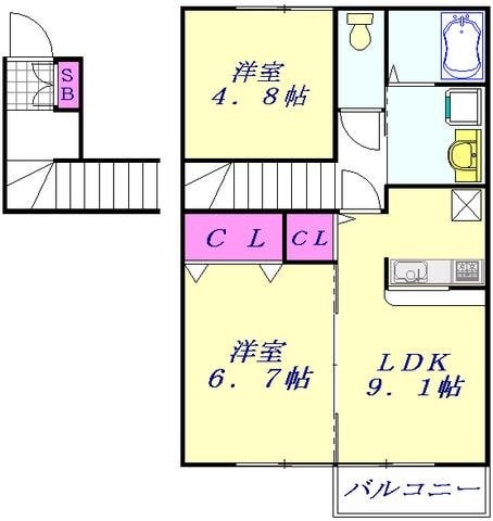 パインズＡの物件間取画像