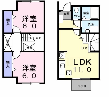 グリーンハイツ弐番館の物件間取画像