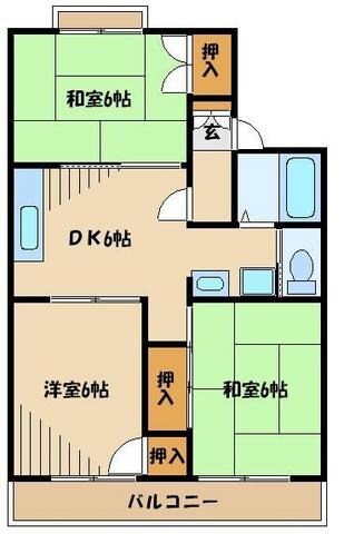 吉岡ハイツ　３の物件間取画像