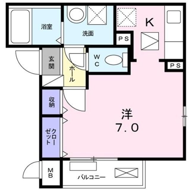 ビューハイツ大口駅前の物件間取画像