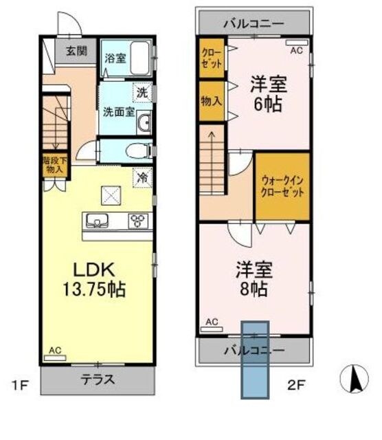 東蒔田町貸家の物件間取画像