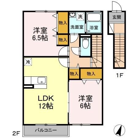 ローズコート　C棟の物件間取画像