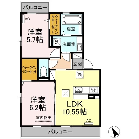 ルピナコート Aの物件間取画像