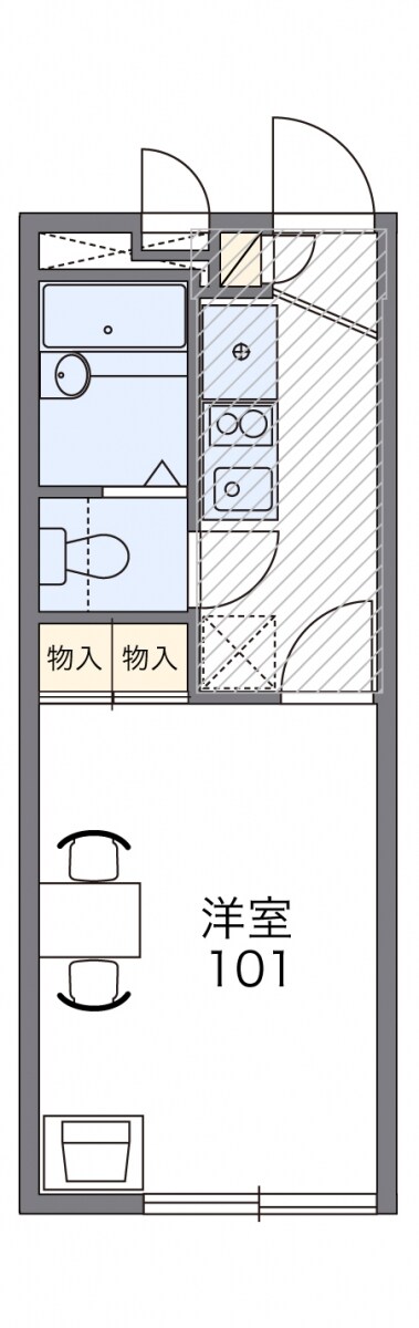 レオパレス弥勒寺の物件間取画像