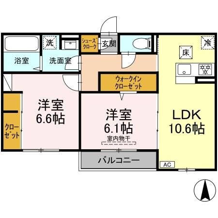 ティフブルー湘南　B棟の物件間取画像