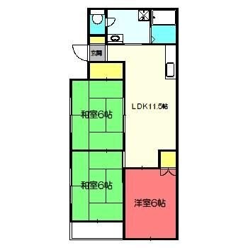 マンション築山第２の物件間取画像