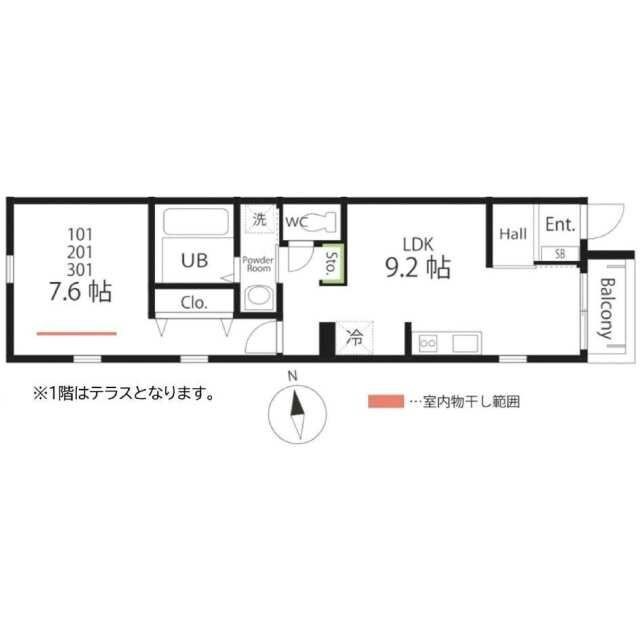 仮）ハーミットクラブハウストゥギャザー東門前の物件間取画像