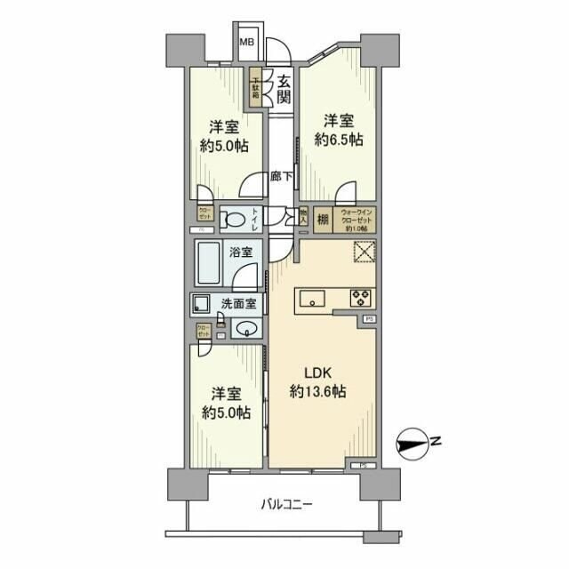 クレストプライムレジデンスパーク五番街の物件間取画像