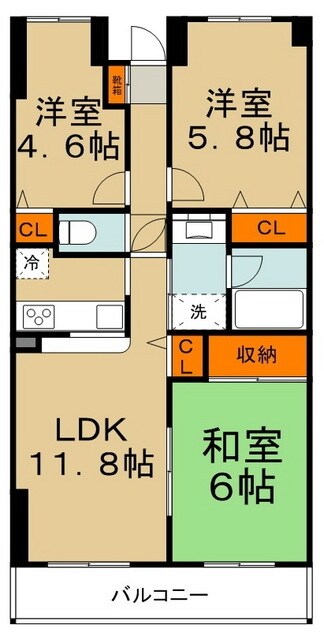 北寺尾大滝マンションの物件間取画像