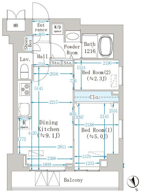 クレインメゾン新川通の物件間取画像