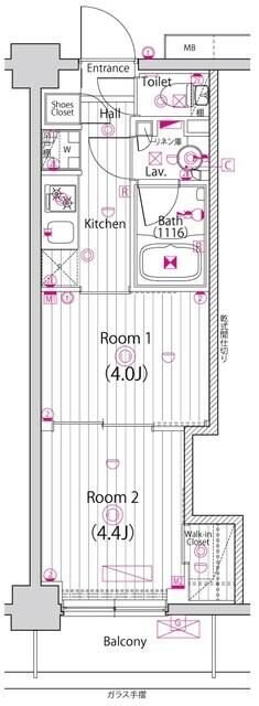 ガーラ・ヴィスタ元住吉の物件間取画像