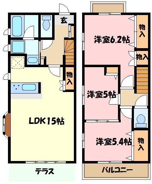 サンライトハウスＡ棟の物件間取画像