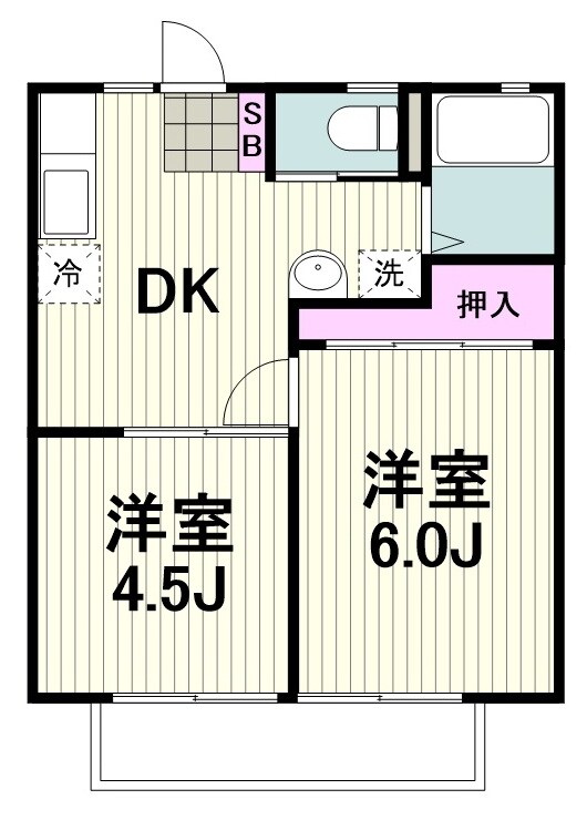 サンビレッジ笈川Aの物件間取画像