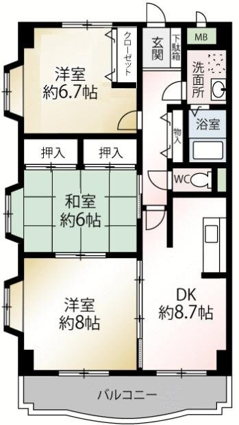 エレガンス・カーサあざみ野の物件間取画像