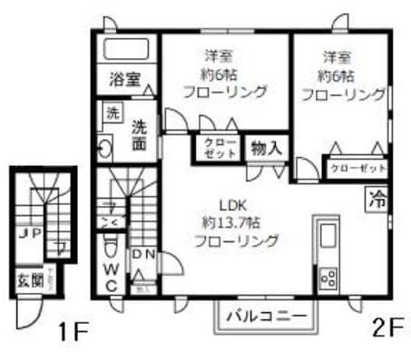 ユーアイヴィレッジＡ棟の物件間取画像