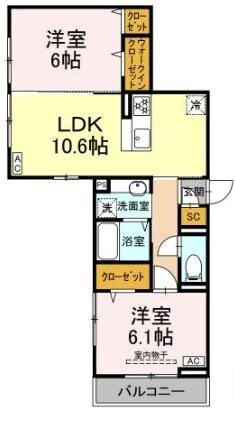 Sunny Hills　A棟の物件間取画像