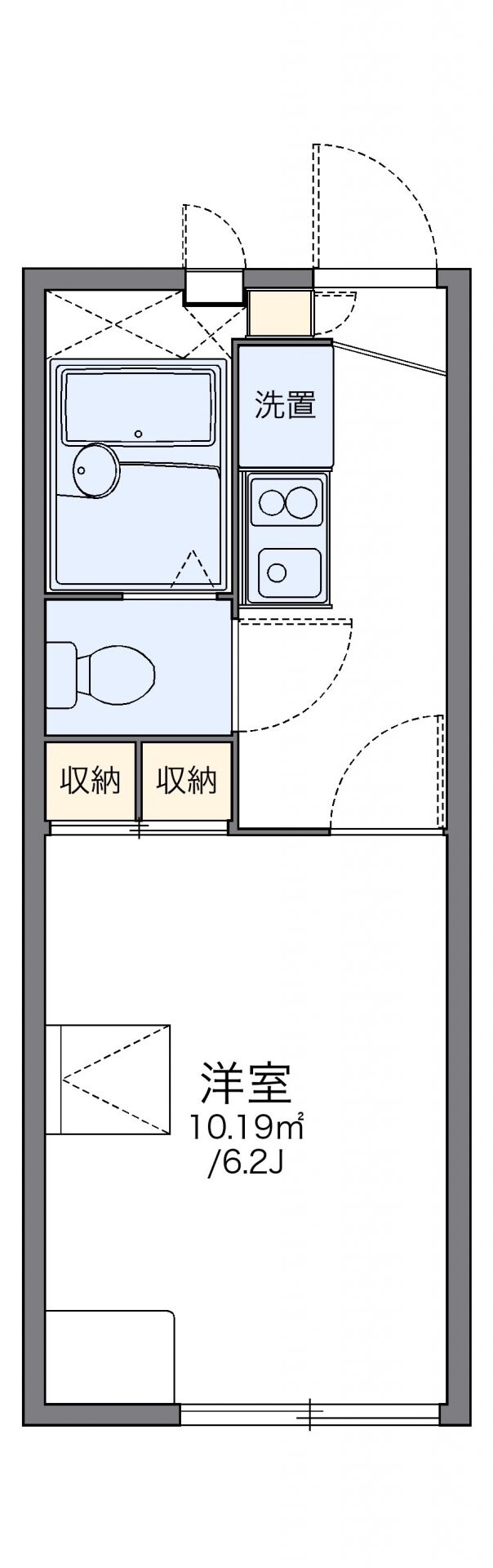 レオパレスアルジャンＫＯＹＡＭＡの物件間取画像