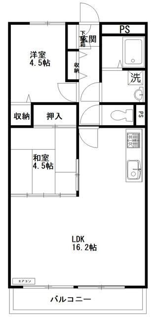 ペア・シティ弐番館の物件間取画像