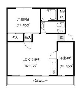 グリーンヒル藤が丘Ｂの物件間取画像