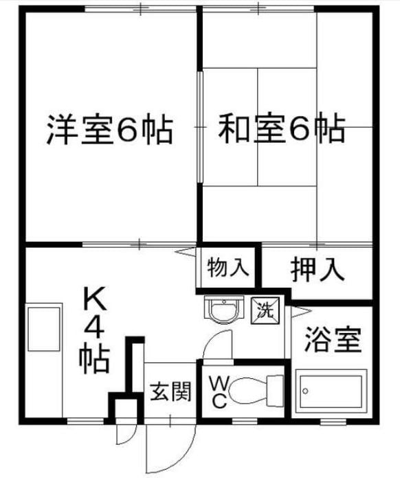 サンシティー勝田Ｂ棟の物件間取画像