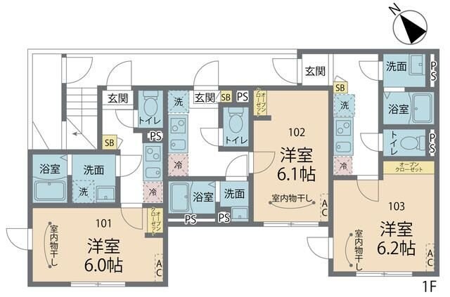 カインドネス横浜中山の物件間取画像