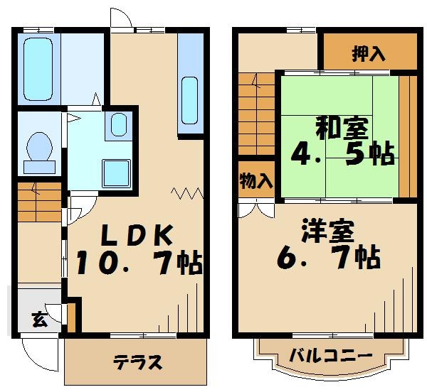 テラス長坂の物件間取画像