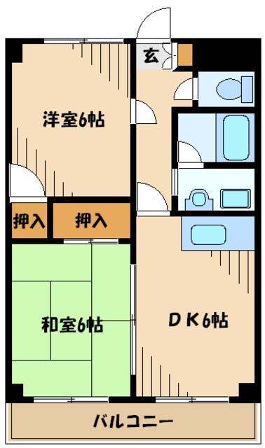 第二宮前平中央ハイツの物件間取画像